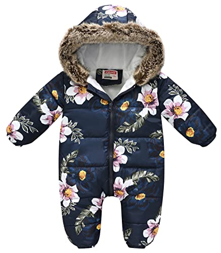 SEAUR Baby Overall Winter Höhe 60-110cm Junge Mädchen Strampler Neugeborene Baby Schneeanzug Dick Warm - 3-6 Monate - Gr.70 von SEAUR