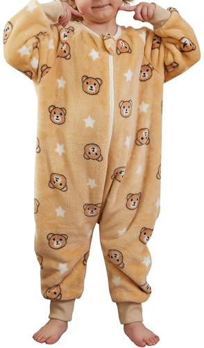 SEAUR Baby Schlafsack mit Füßen 3,0 Tog Schlafstrampler Kinder Flanell Pyjama Winter Schlafanzug Kuschelig Warm Overall Niedlich Cartoon Tier Muster - 110(100-110cm) von SEAUR