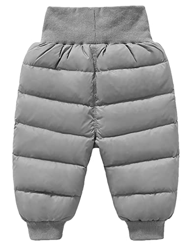 SEAUR Baby Schneehose Winddicht Daunenhose Dick Warm Winterhose Winddicht Skihose Kleinkind Winter Outdoorhose - Grau - Gr. 80/86 von SEAUR