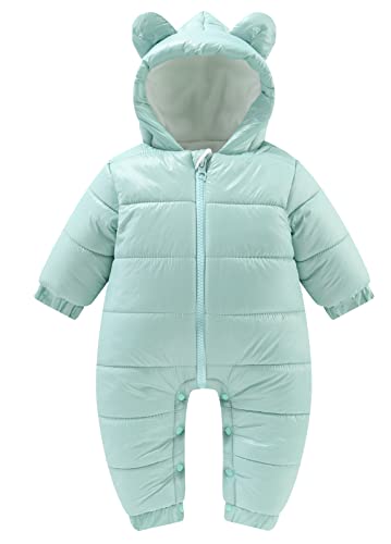 SEAUR Baby Strampler Winter Overall mit Kapuze Neugeborene 0-12 Monate Schneeanzug Junge Mädchen Winteroverall - 9-12 Monate - Gr.90 von SEAUR