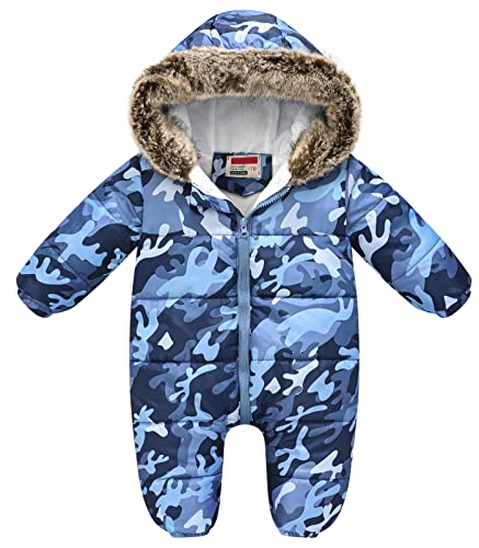 SEAUR Baby Strampler Winter Overall mit Kapuze Neugeborene Höhe 60-110cm Schneeanzug Junge Mädchen Winteroverall - 1-2 Jahre - Gr.100 von SEAUR