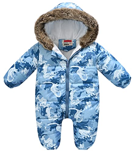 SEAUR Baby Strampler Winter Overall mit Kapuze Neugeborene Höhe 60-110cm Schneeanzug Junge Mädchen Winteroverall - 1-2 Jahre - Gr.100 von SEAUR