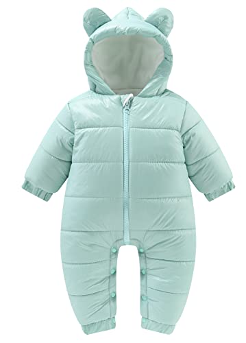 SEAUR Baby Winter Overall mit Kapuze Schneeanzug Neugeborene 0-12 Monate Strampler Dick Warm für Junge Mädchen - 3-6 Monate - Gr.73 von SEAUR