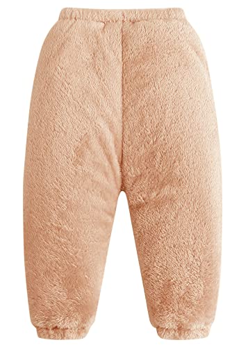 SEAUR Baby Winter Thermohose Fleece Gefüttert Pumphose Flauschig Winterhose Kleinkind Haushose Dick Warm Schneehose Skihose - Beige - 100(80/86) von SEAUR