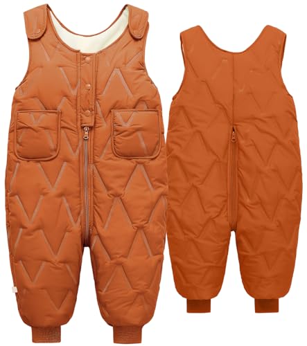 SEAUR Baby Winterhose Leicht Daunenhose Dick Warm Schneehose Kleinkind Skihose Winter Winddicht Outdoorhose - Braun - 90(80-90cm) - 12-18 Monate von SEAUR