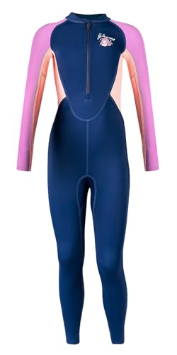 SEAUR Badeanzug Mädchen Lang Einteiler Schwimmanzug Kinder Ganzkörper Bademode UV Schutz UPF 50+ Langarm Badebekleidung - L(EU 122-128) von SEAUR