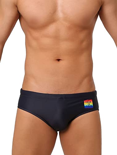 SEAUR Badehose Badeslip Herren Slip Eng Kurz Schwimmhose Jungen Schnell Trocknend mit Abnehmbar Pad Strand Pool Classic Swimming Swim Briefs - XXL（EU XL von SEAUR