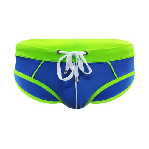 SEAUR Badehose Herren Schnelltrocknend Swim Slip Briefs Kordelzug Luftdurchlässigkeit Schwimmwear für Poolspie Blau S von SEAUR