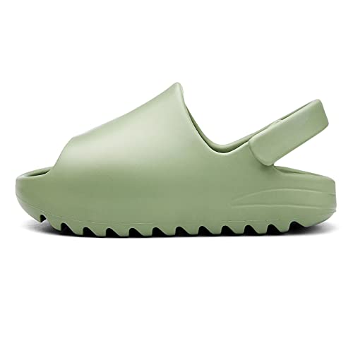 SEAUR Badeschlappen Mädchen Jungen Badelatschen Sommer Kleinkind Kinder Hausschuhe Dicke Sohle Weich Flache Dusch- und Badeschuhe Leicht Rutschfest Strand Sandalen Slippers - Grün - 20-25 EU von SEAUR