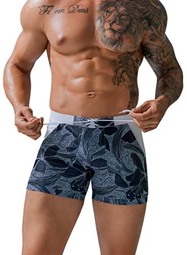 SEAUR Badeslip Herren Badehose Eng Kurz Schwimmhose Schnell Trocknend mit Abnehmbar Pad Classic Swimming Swim Briefs Wassersport Strand Pool - XL von SEAUR