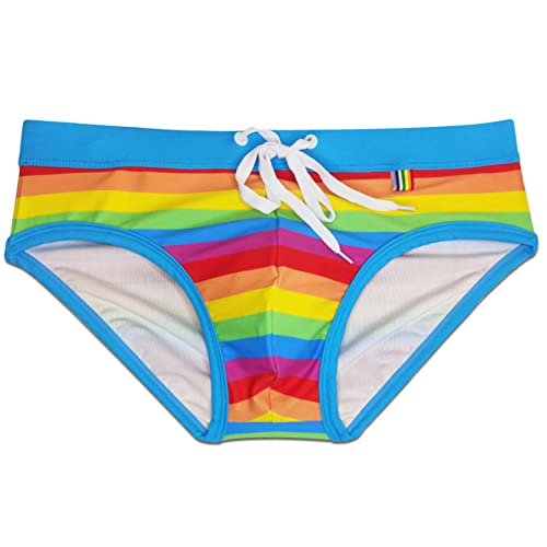 SEAUR Badeslip Herren Badehose Eng Kurz Schwimmhose Schnell Trocknend mit Abnehmbar Pad Classic Swimming Swim Briefs Wassersport Strand Pool - XL von SEAUR