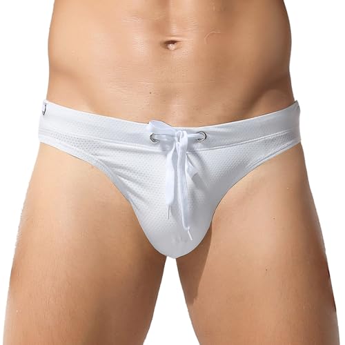 SEAUR Badeslip Herren Sexy Niedrige Taille Badehose Atmungsaktiv Schnell Trocknend Schwimmhose Leict Dünn Slip Wassersport - EU L von SEAUR