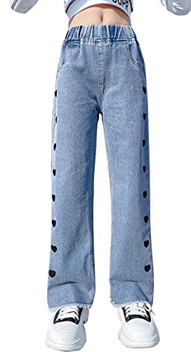 SEAUR Baggy Jeans Mädchen Weite Bein Jeans Auffällige Bequeme Denim Hosen Superweiche Casual Gerade Jeanshose Freizeithose von SEAUR