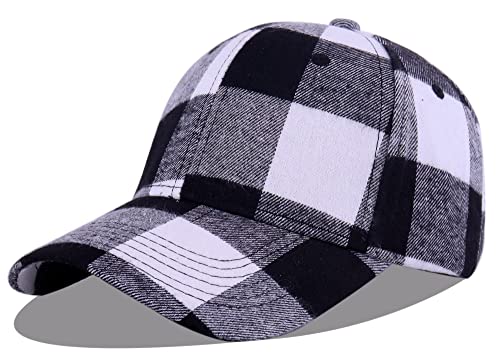 SEAUR Baseball Caps Damen Herren Basecap Karierte Baseballkappe Freizeit Kappe Verstellbar Cap Outdoor Sport Baseballmütze von SEAUR