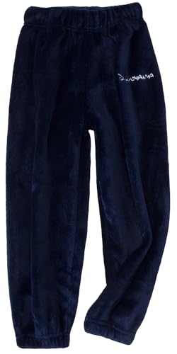 SEAUR Blau-schwarz 150 Kinder Freizeithose Schlafanzughose Homewear Pyjamahose Flanell Weiche Lounge Hose Jungen Mädchen von SEAUR