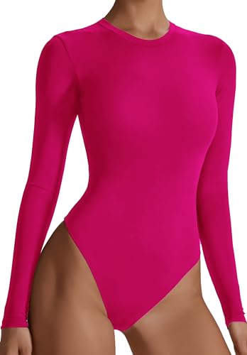 SEAUR Body Damen Langarm Sport Ballet Leotard Yoga Bodysuit Rundhals Sexy Elegant Stretch Bodys - S von SEAUR