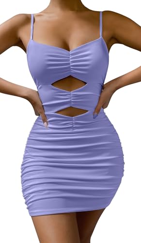 SEAUR Bodycon Kleid Damen Sexy Spaghetti Partykleid Eng Kurz Sommerkleid Cut Out Minikleid Einfarbig Party Clubwear - L SEAUR Bodycon Kleid Damen Sexy Spaghetti Partykleid Eng Kurz Sommerkleid Cut Out Minikleid Einfarbig Party Clubwear - L von SEAUR