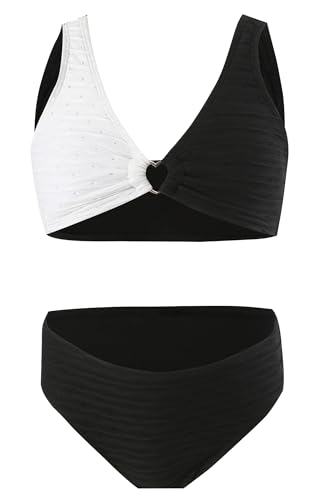 SEAUR Cut Out Badeanzug Mädchen Bademode 2 Teiler Badeanzug Mädchen Bikini Gepolsterter Badeanzug Mädchen Badebekleidung 12-13 J von SEAUR