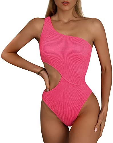 SEAUR Damen Badeanzug EIN Schulter Asymmetrische Einteilige Bademode Sexy Rückenfrei Swimsuit Schwimmen Strand Pool - M von SEAUR