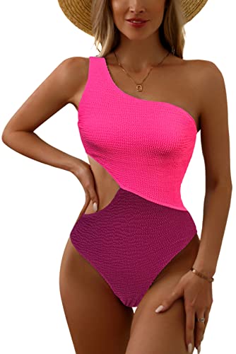 SEAUR Damen Badeanzug EIN Schulter Asymmetrische Einteilige Bademode Sexy Rückenfrei Swimsuit Schwimmen Strand Pool - M von SEAUR