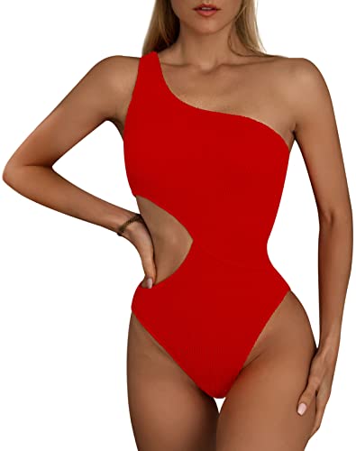 SEAUR Damen Badeanzug Sexy EIN Schulter Asymmetrische Einteilige Bademode Rückenfrei Swimsuit Schwimmen Strand Pool - S von SEAUR