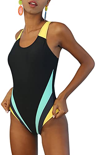 SEAUR Damen Badeanzug Sport Bademode Racerback Swimsuit Sommer Schwimmen Trainning Strand Pool - 3XL von SEAUR