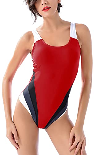 SEAUR Damen Badeanzug Sport Bademode Racerback Swimsuit Sommer Schwimmen Trainning Strand Pool - L von SEAUR