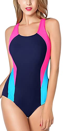 SEAUR Damen Badeanzug Sport Bademode Racerback Swimsuit Sommer Schwimmen Trainning Strand Pool - M von SEAUR