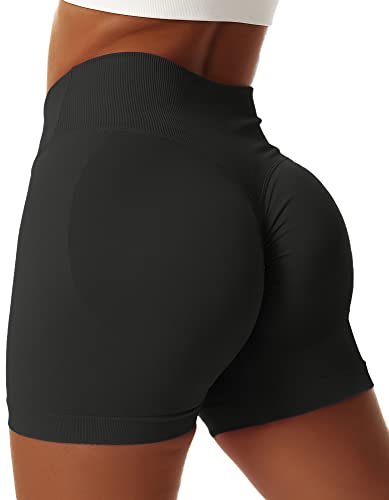 SEAUR Damen Butt Lift Short Nahtlos Hohe Taille Booty Butt Scrunch Shorts Gym Fitness Lächeln Kontur Yoga Shorts Biker Sportshorts Sport Kurz Leggings - M von SEAUR