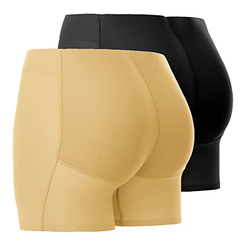 SEAUR Damen Butt Lifter Gepolsterter Unterhose Po Push Up Bauch Kontrolle Höschen Hüft Enhancer Miederslips Hohe Taille Unterwäsche 2 Stück von SEAUR