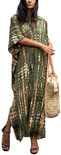 SEAUR Damen Kimono Strand Lang Kaftan Pareos Sommer Bikini Cover Up Boho Strandkleid Leicht Dünn Strandponcho Maxi Tunika von SEAUR