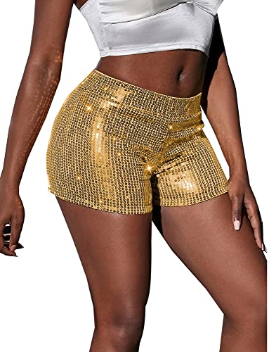 SEAUR Damen Pailletten Shorts Glitzer Tanzshorts High Elastic Hot Pants für Club Bar Party Tanz - L von SEAUR