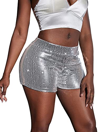 SEAUR Damen Pailletten Shorts Glitzer Tanzshorts High Elastic Hot Pants für Club Bar Party Tanz - S von SEAUR