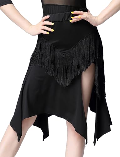 SEAUR Damen Tanzrock Latein Tango Bauchtanz Hüfttuch Fransen Rock Rumba Cha Cha Samba Ballsaal Tanzen Rock Tanzkleid - EU S (Asie M) von SEAUR