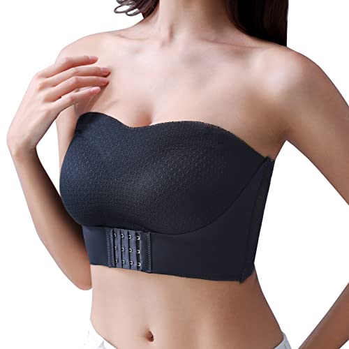 SEAUR Damen Trägerlos Minimizer BH Ohne Bügel Nahtlos Bandeau Atmungsaktiv Stretch Große Büste Bralette mit Entfernbar Schultergurt L-80BCD/36BCD von SEAUR