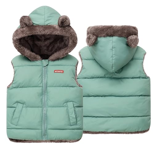 SEAUR Daunenweste Kinder mit Kapuze Fleece Weste Softshell Warm Herbst Winter Outdoor 3-4Jahre von SEAUR