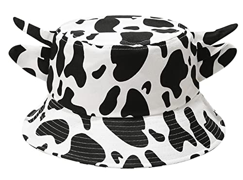 SEAUR Fischerhut Damen Bucket Hat Faltbar Einstellbar Sonnenhut Kuh Muster Eimer Hut Anglerhut Lustig Sommerhut Outdoor Fischerhüte für Camping Reisen Wandern von SEAUR