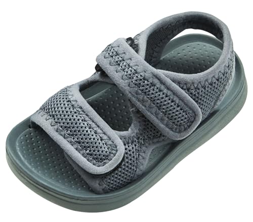SEAUR Grau Unisex Kinder Sommer Sandalen Offene Zehe Anti Rutsch Atmungsaktiv 24 EU von SEAUR