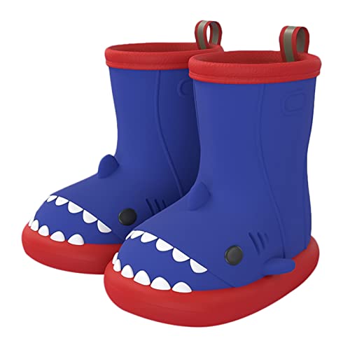 SEAUR Gummistiefel Mädchen Jungen Regenstiefel Kinder 3D Hai Muster Federleicht Regenschuhe für Kleinkind 1-6 Jahre 22-31 EU - 30-31 EU von SEAUR