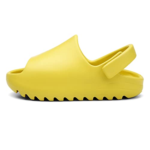 SEAUR Hausschuhe Sommer Kinder Badelatschen Mädchen Jungen Badeschlappen Flache Dusch- und Badeschuhe Rutschfest Dicke Sohle Weich Leicht Strand Slippers Sandalen - Gelb - 20-25 EU von SEAUR