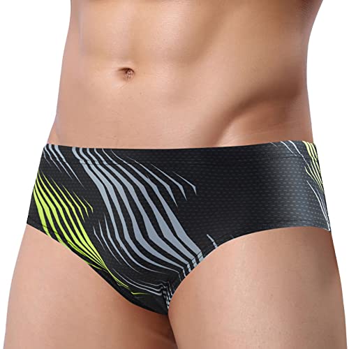 SEAUR Herren Badeslip Eng Badehose Kurz Schwimmhose Schnell Trocknend Training Wassersport Strand Pool Classic Swimming Swim Trunks Briefs - L von SEAUR
