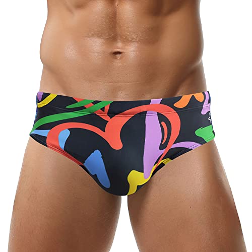 SEAUR Herren Badeslip Eng Badehose Kurz Schwimmhose mit Abnehmbar Pad Schnell Trocknend Bade Slip Jungen Strand Pool Classic Swimming Swim Briefs - M（EU S von SEAUR