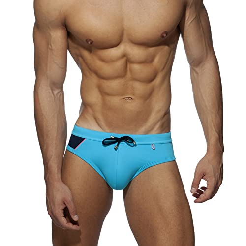 SEAUR Herren Badeslip Eng Kurz Badehose Schwimmhose Sommer Schnell Trocknend Männer Swimming Swim Briefs mit Abnehmbar Pad für Strand Pool Surf - M von SEAUR