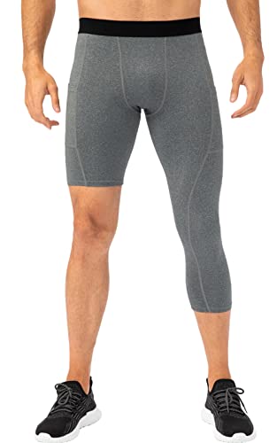 SEAUR Herren Kompressionshose 3/4 Sport Leggings Eng Laufhosen Männer Fitness Atmungsaktiv Schnell Trocknend Funktionsunterhose für Basketball Joggen Yoga 4 Farben S - 2XL von SEAUR