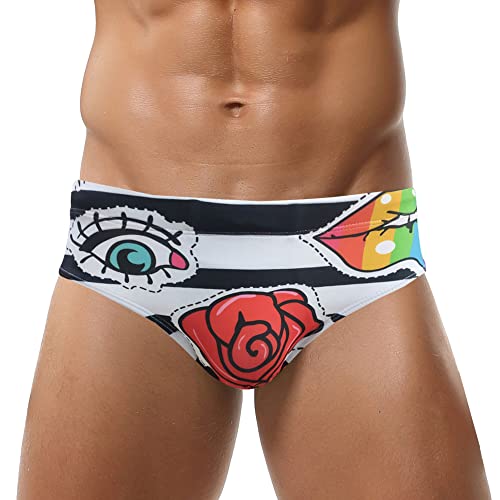 SEAUR Herren Slip Badehose Kurz Eng Badeslips Jungen Schwimmhose Schnell Trocknend mit Abnehmbar Pad Classic Swimming Swim Briefs Strand Pool - L（EU M von SEAUR