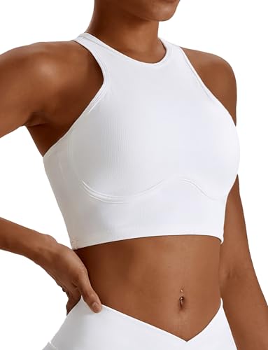 SEAUR High Impact Sport-BH für Frauen Push up High Neck Kompression Workout BH Niedlicher offener Rücken Yoga Longline Cropped Tops von SEAUR