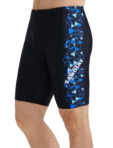SEAUR Jammer Badehose für Herren Badeshorts Wassersport Schwimmhose Wettkampf Schwimmhose Kurz Eng Swim Trunks Tag 2XL= EU M von SEAUR
