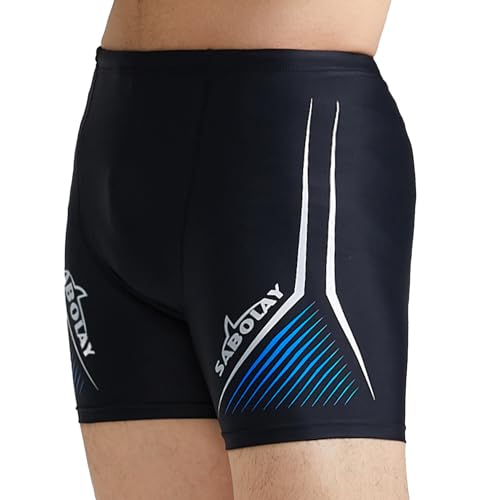 SEAUR Jammer Badehose für Herren Badeshorts Wassersport Schwimmhose Wettkampf Schwimmhose Kurz Eng Swim Trunks Tag 4XL= EU XL von SEAUR