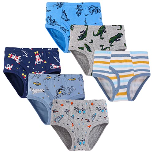 SEAUR Jungen Slips 6er Pack Unterhose mit Cartoon Mustern Baumwolle Unterwäsche für Kleinkinder Kinder Farbe 1 2-3 Jahre (100) von SEAUR