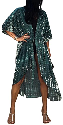 SEAUR Kaftan Damen Strand Lang Strandkleid Strandponcho Sommer Boho Maxikleid Kimono Bikini Cover Ups Pareos Leicht Dünn Tunika von SEAUR